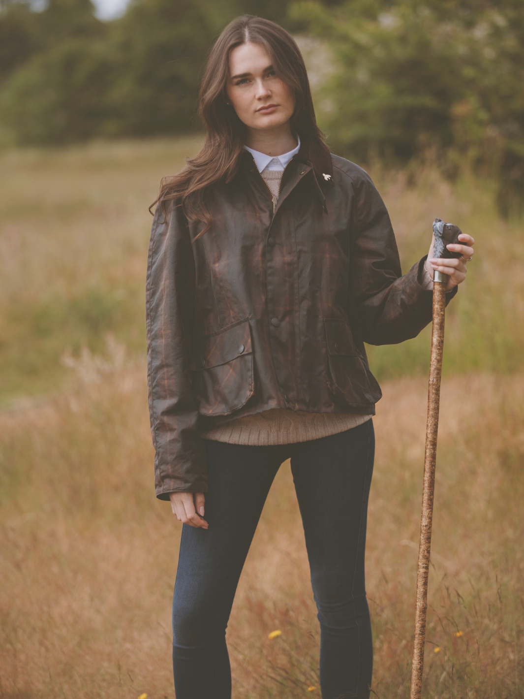 Checked short jacket sale