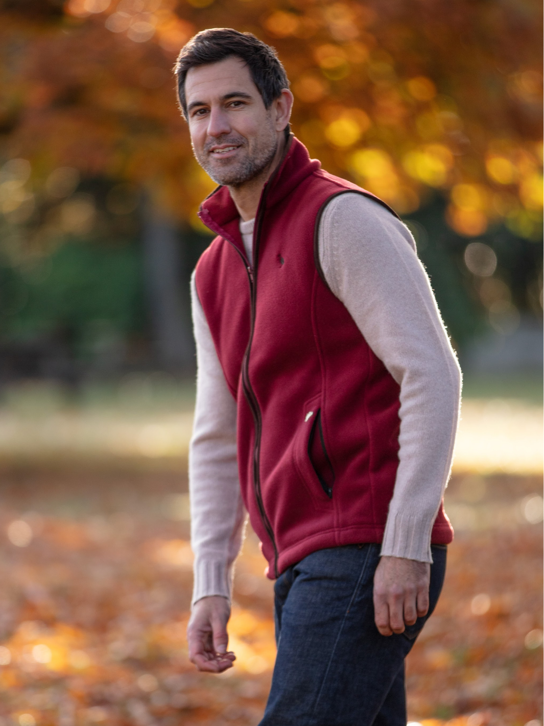 Red fleece gilet deals